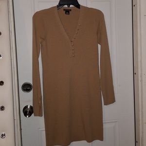 Camel color sweater dress